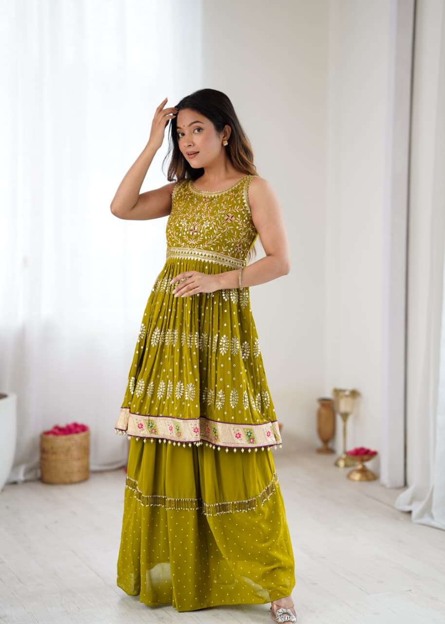 ARYA DESIGN TF-229 PURE GEORGETTE EMBROIDERY LEHENGAS-00058