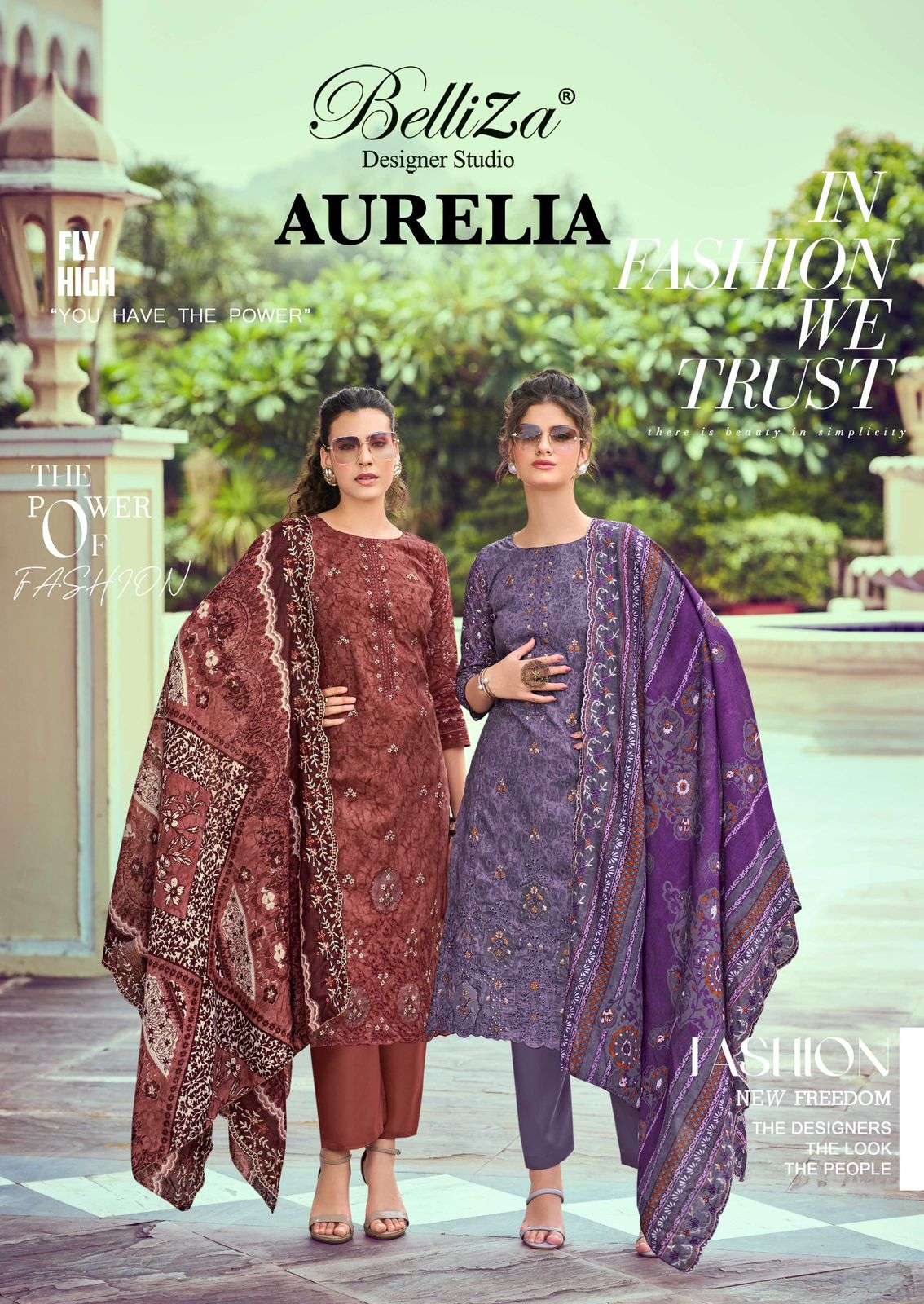 BELLIZA AURELIA 895-001 TO 895-006 SERIES PURE COTTON PRINTED EMBROIDERY PAKISTANI DRESSES-00201