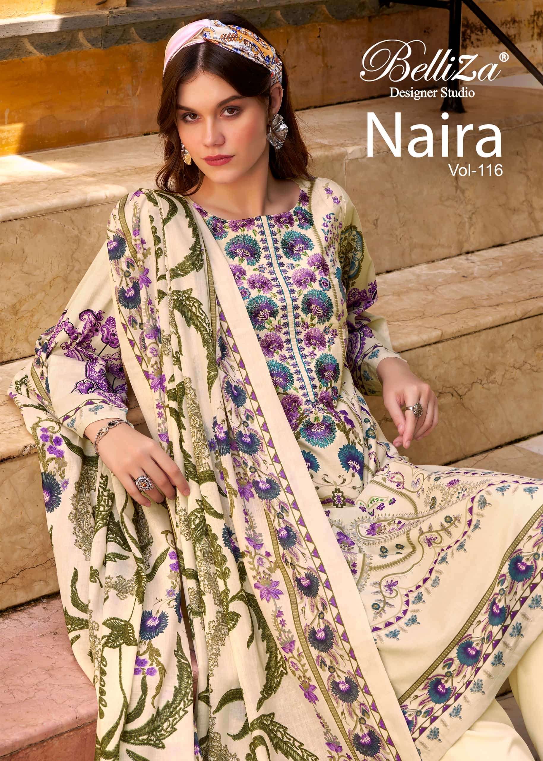 BELLIZA NAIRA VOL-116 899-001 TO 899-008 SERIES PURE COTTON PRINTED PAKISTANI DRESSES-00011