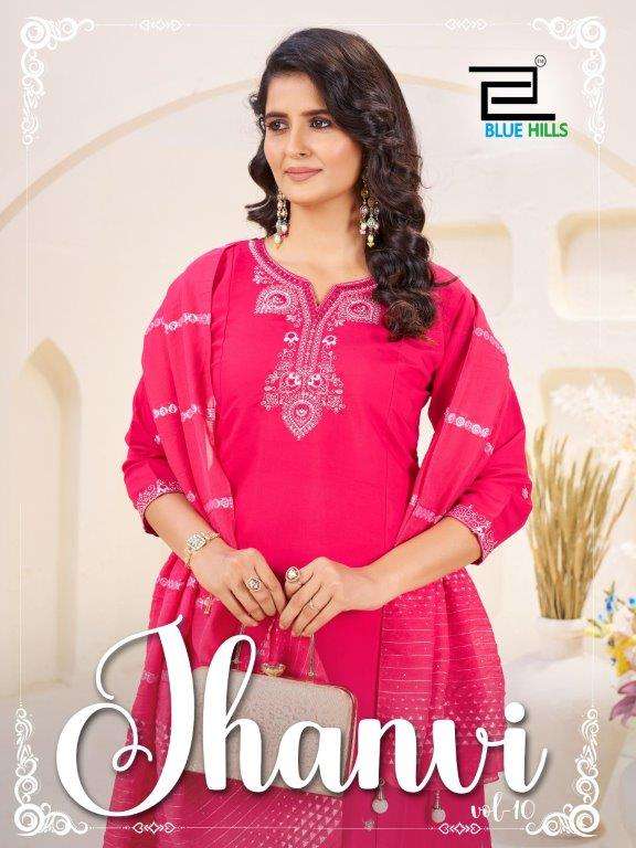 BLUE HILLS JHANVI VOL-3 10101 TO 10104 SERIES PURE ROMAN SILK EMBROIDERY DRESSES-00099