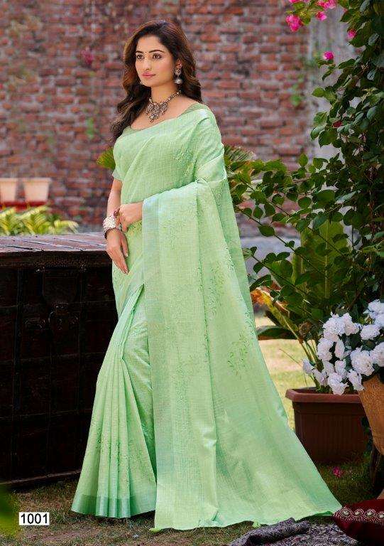 BUNAWAT PARICHAY 1001 TO 1006 SERIES PURE LINEN SAREES-00037