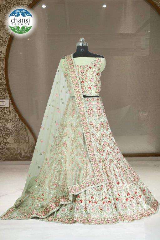 CHANSI TRENDZ CT-538 SERIES PURE SILK EMBROIDERY LEHENGAS-00303