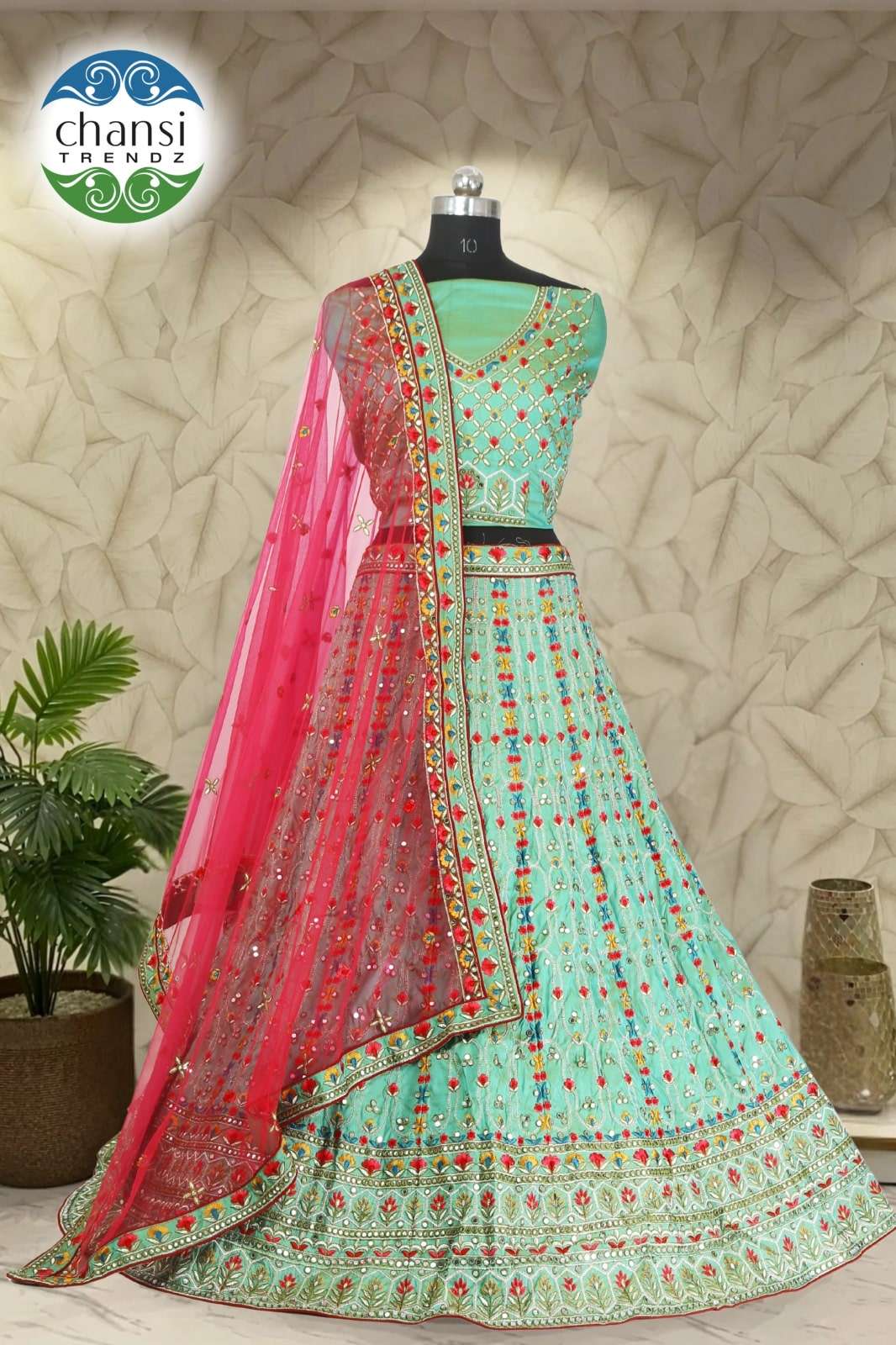 CHANSI TRENDZ CT-546 TO CT-72 SERIES PURE SILK EMBROIDERY LEHENGAS-00303