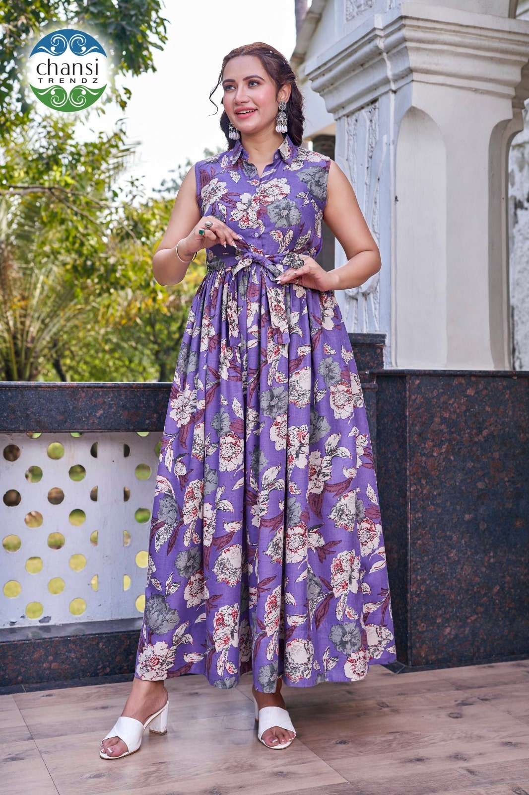 CHANSI TRENDZ KAMALA PURE POLY COTTON PRINTED GOWNS-00303