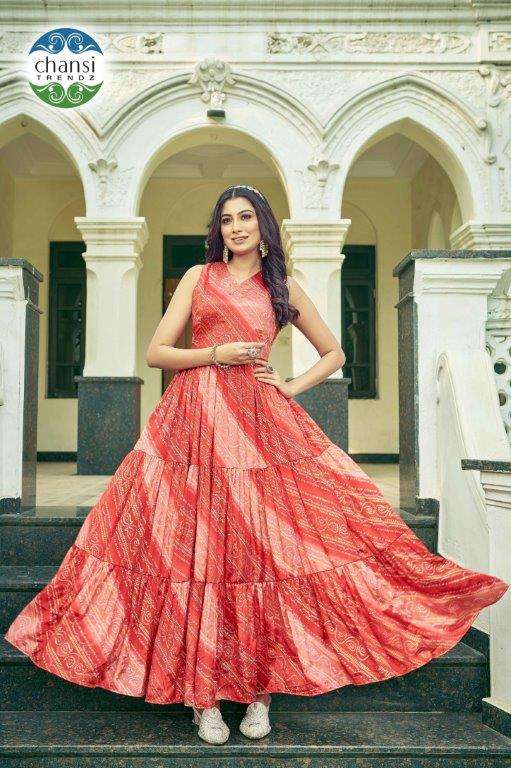 CHANSI TRENDZ MANIMALA 438 TO 441 SERIES PURE CHINON PRINTED GOWNS-00303