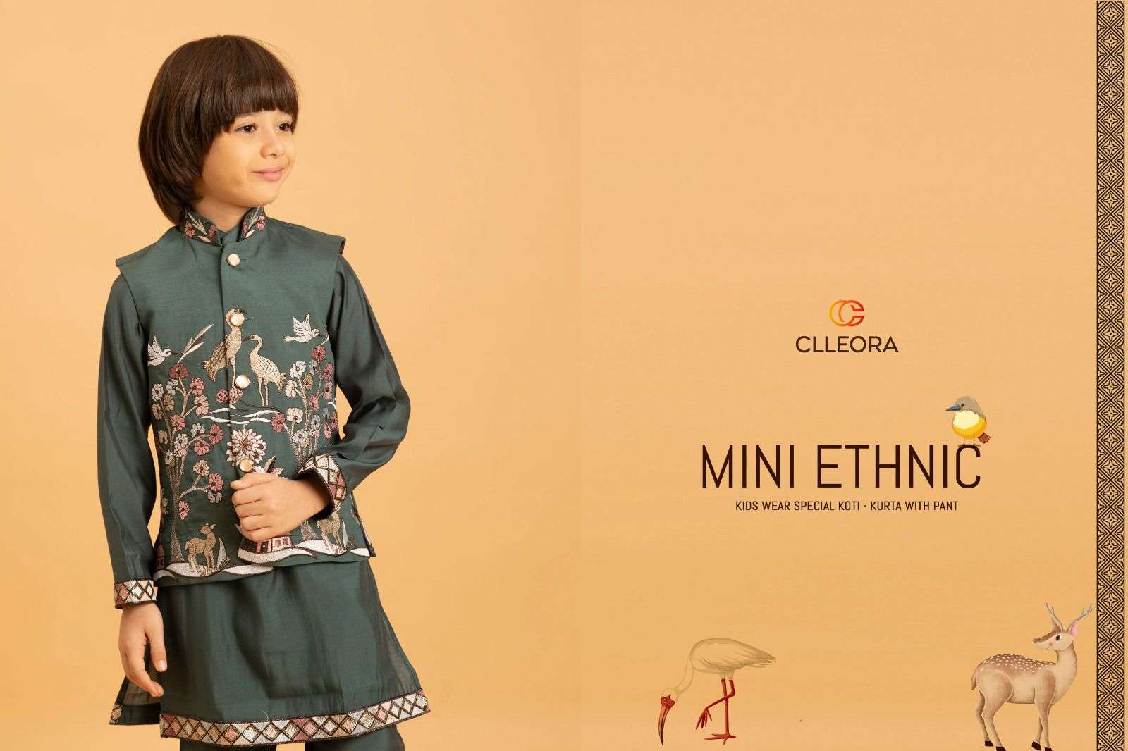 CLLEORA MINI ETHNIC 91011 TO 91016 SERIES PURE VISCOSE SILK EMBROIDERY PRINTED KIDS KURTA-00278