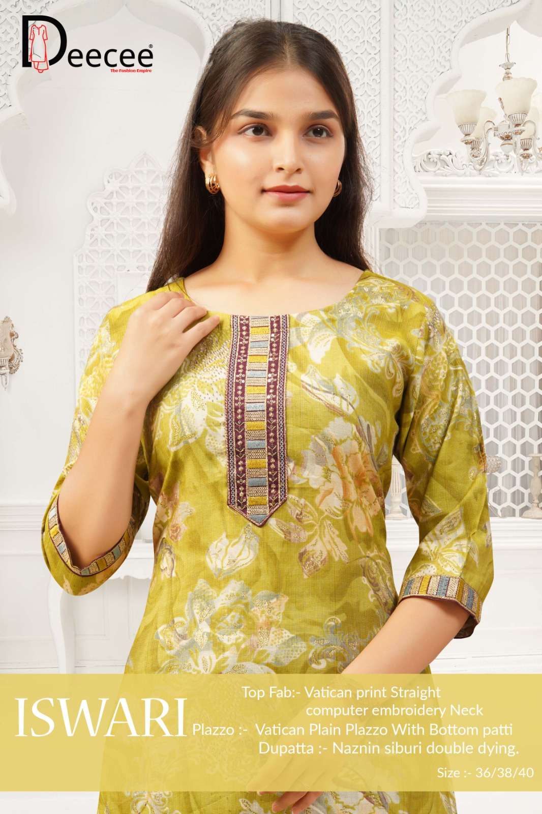 DEE CEE ISWARI PURE VERTICAN PRINTED EMBROIDERY DRESSES-00093