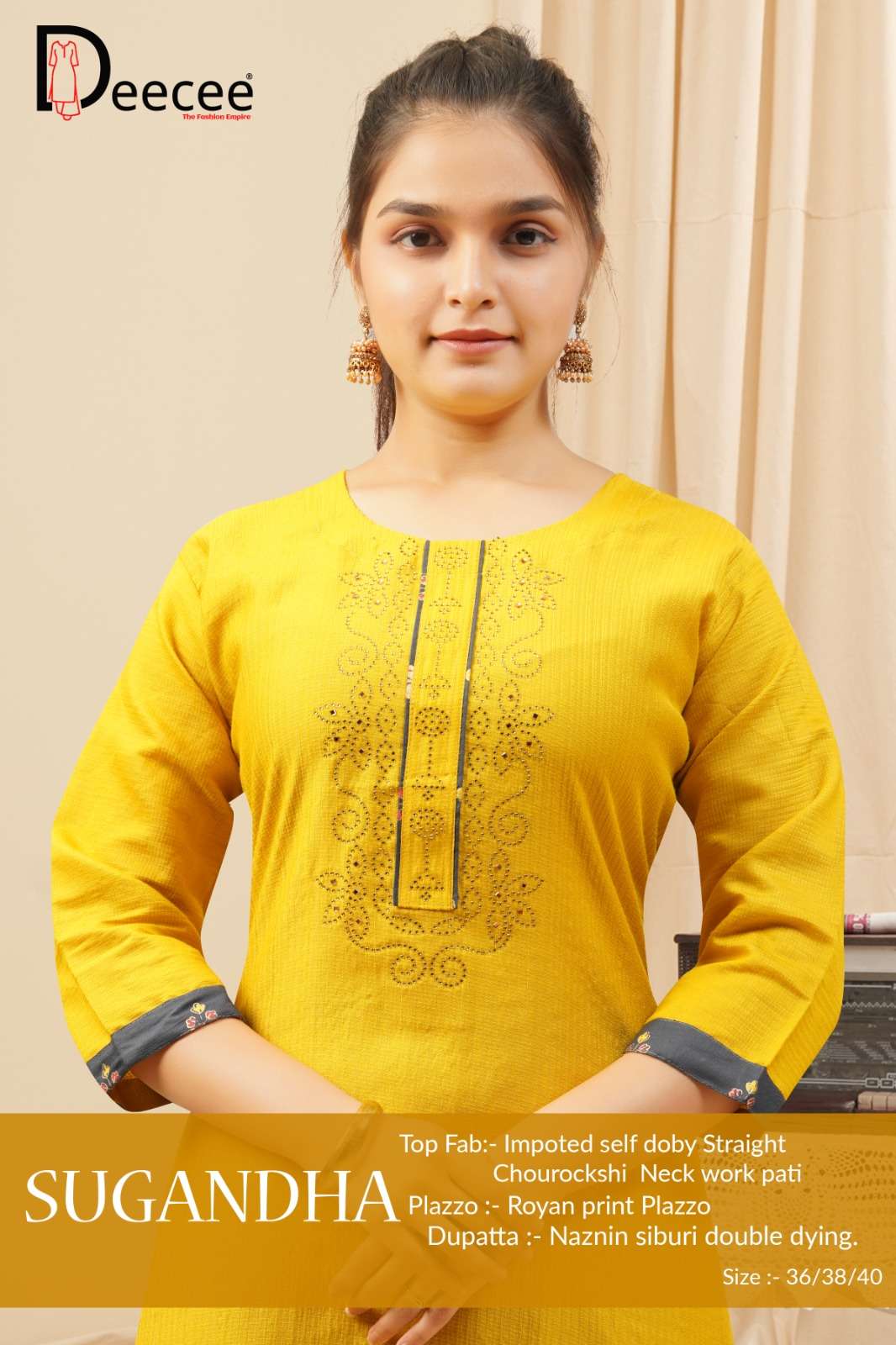 DEE CEE SUGANDHA PURE RAYON EMBROIDERY DRESSES-00093
