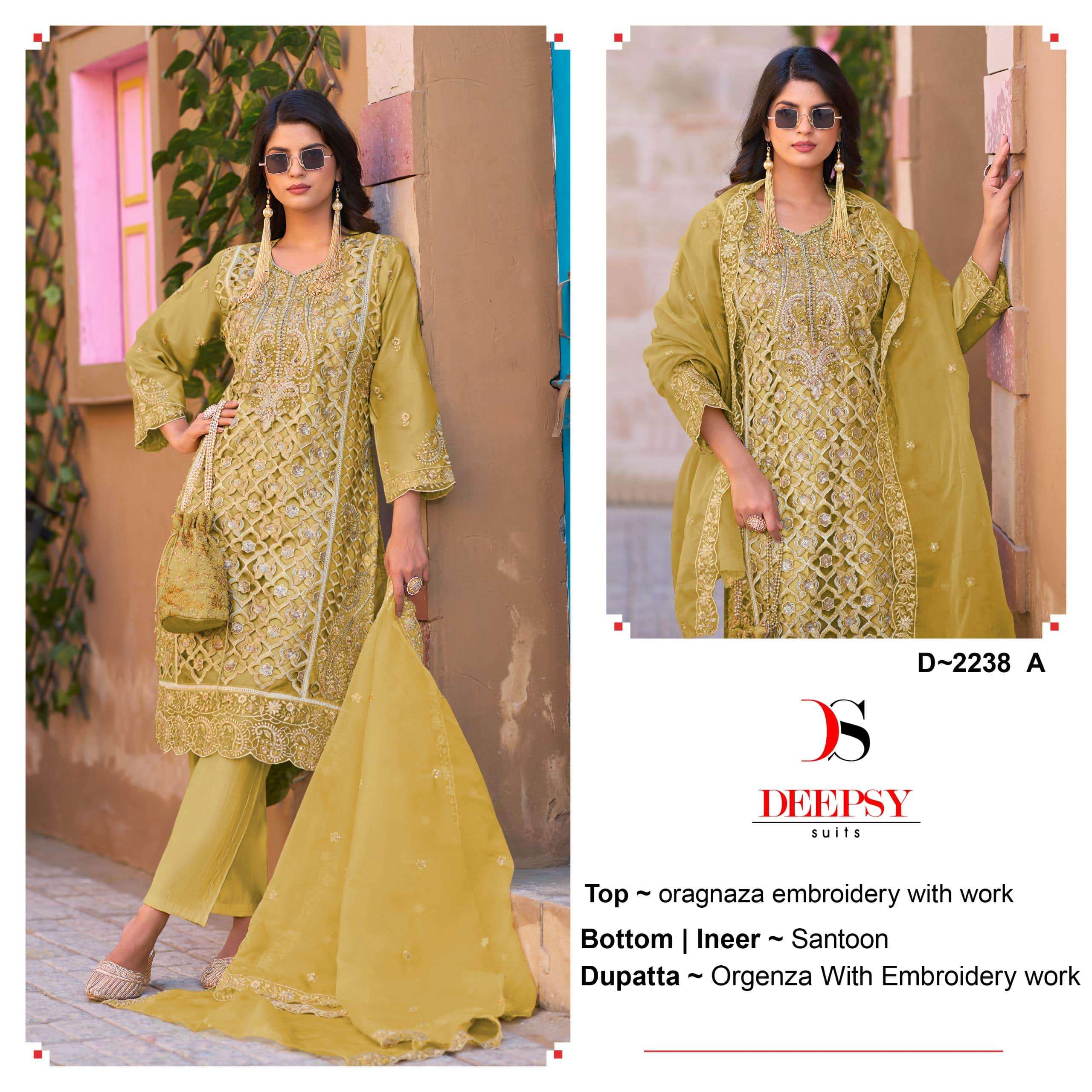 DEEPSY SUIT D-2238 PURE ORGANZA EMBROIDERY PAKISTANI DRESSES-00201