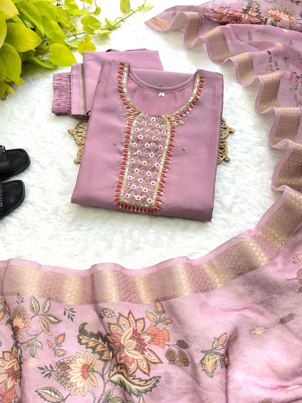 DN-503 BY ASLIWHOLESALE DESIGNER PURE GADWAL EMBROIDERY DRESSES-00232