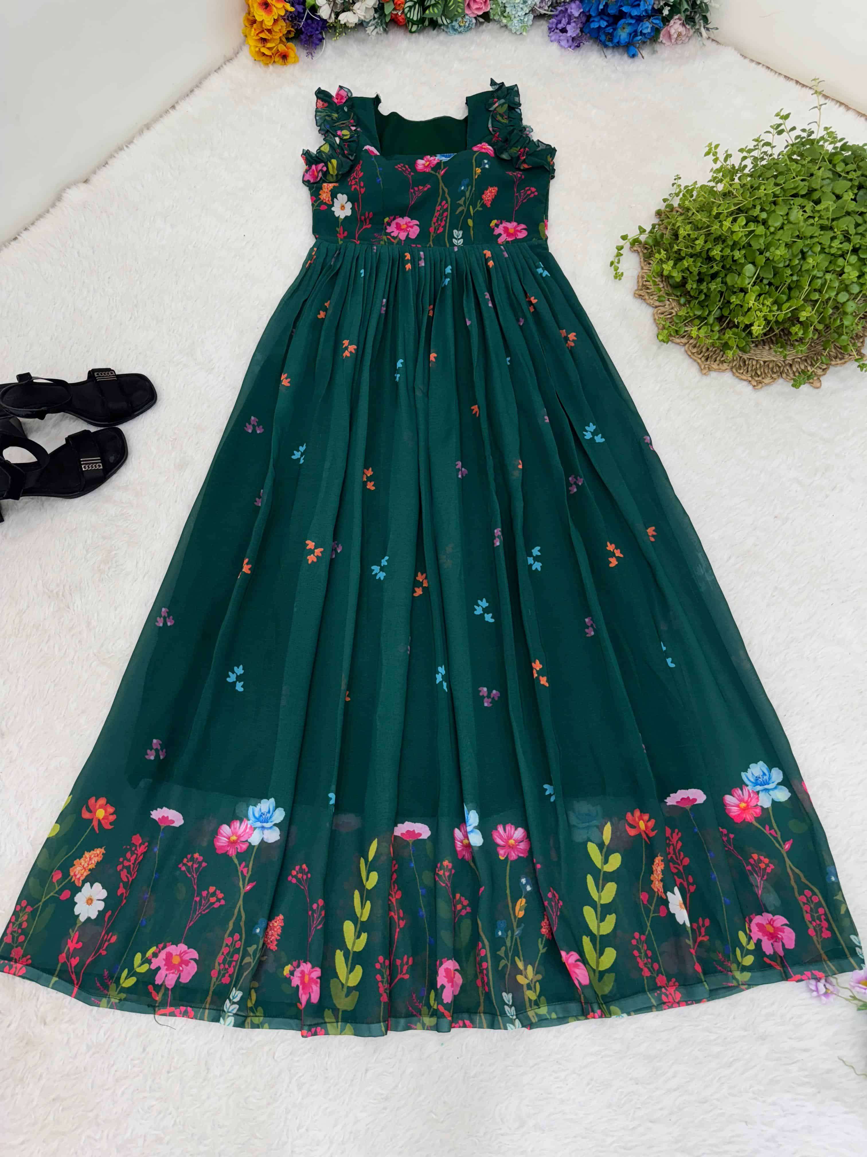 DN-506 BY ASLIWHOLESALE DESIGNER PURE GEORGETTE EMBROIDERY GOWN-00232 