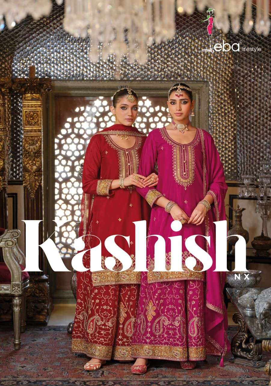 EBA LIFESTYLE KASHISH 1961 TO 1962 SERIES PURE CHINON EMBROIDERY DRESSES-00289