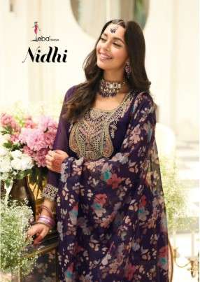 EBA LIFESTYLE NIDHI 2111 TO 2113 SERIES PURE ORGANZA EMBROIDERY DRESSES-00289