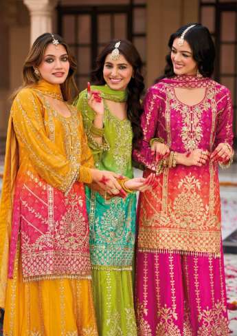 EBA LIFESTYLE RANGEEN 1781 TO 1783 SERIES PURE CHINNON EMBROIDERY PRINTED DRESSES-00289