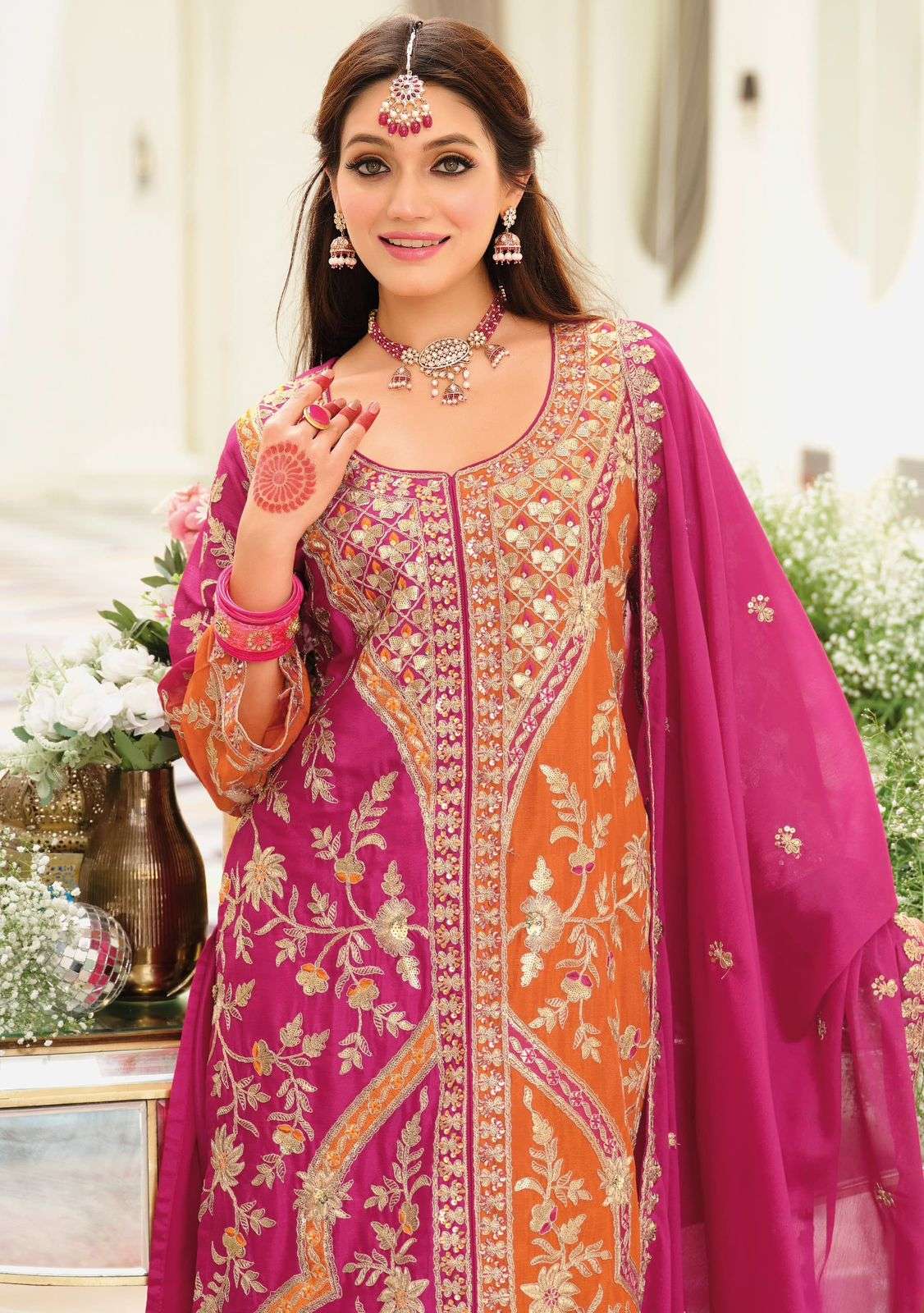 EBA LIFESTYLE VIBARA 2101 SERIES PURE CHINON EMBROIDERY DRESSES-00289