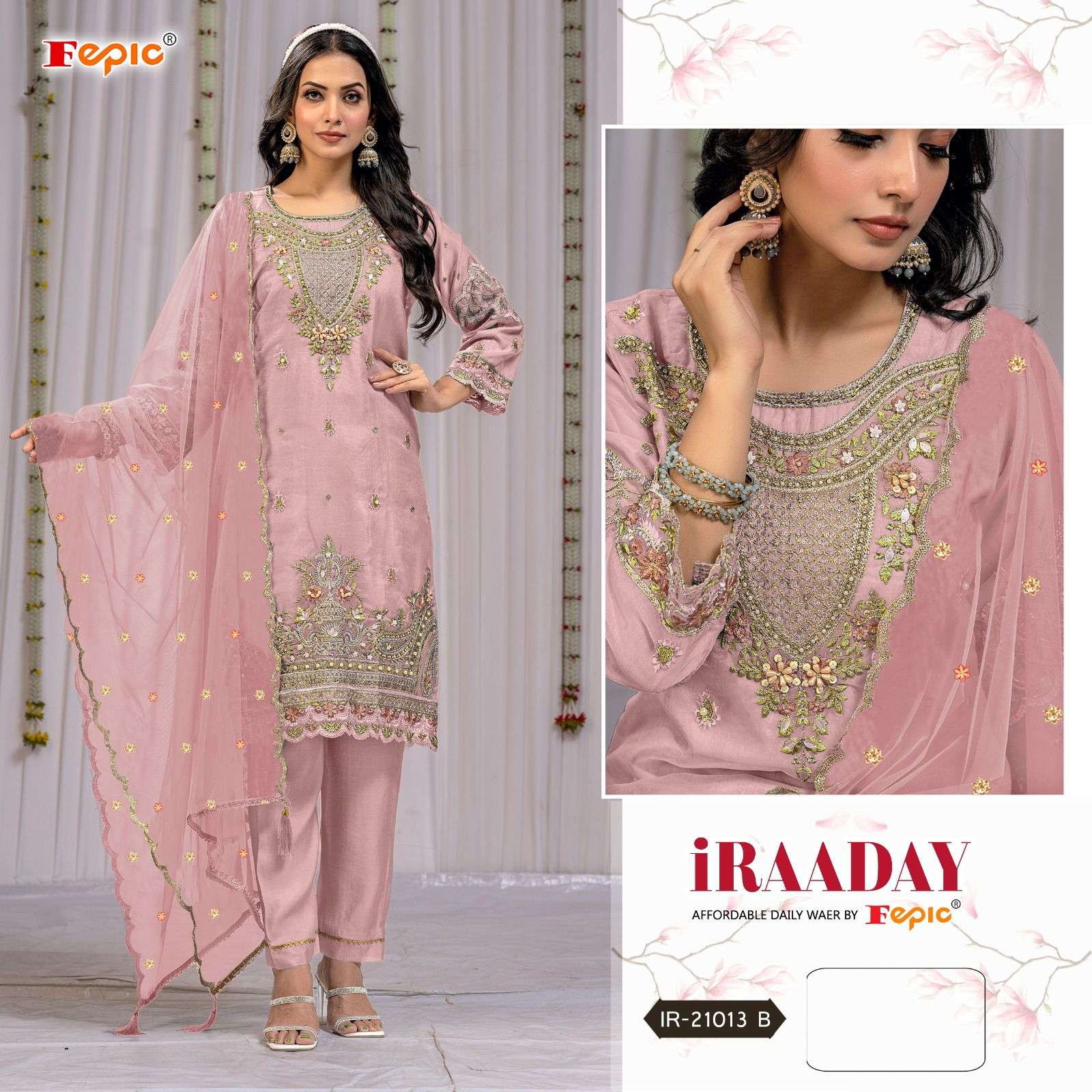 FEPIC IRAADAY 21013 PURE ORGANZA EMBROIDERY PAKISTANI DRESSES-00201