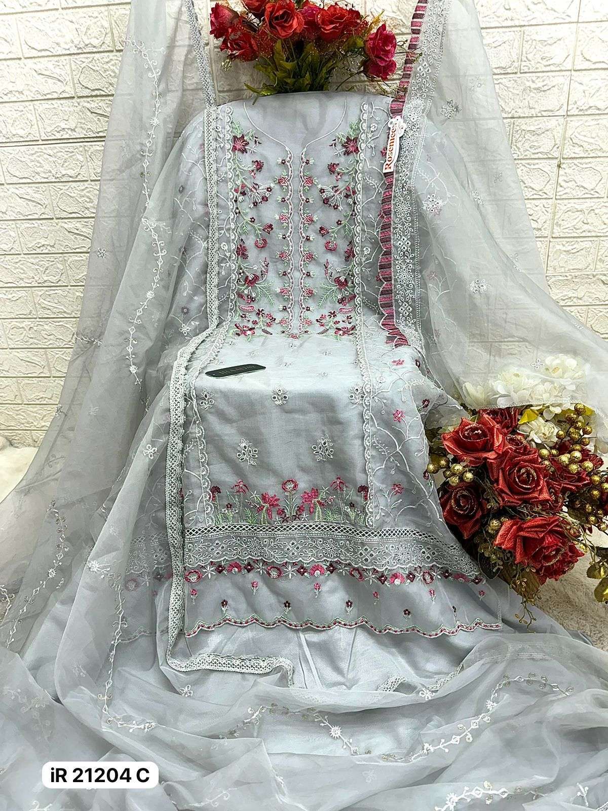 FEPIC IRAADAY 21204 PURE ORGANZA EMBROIDERY PAKISTANI DRESSES-00201