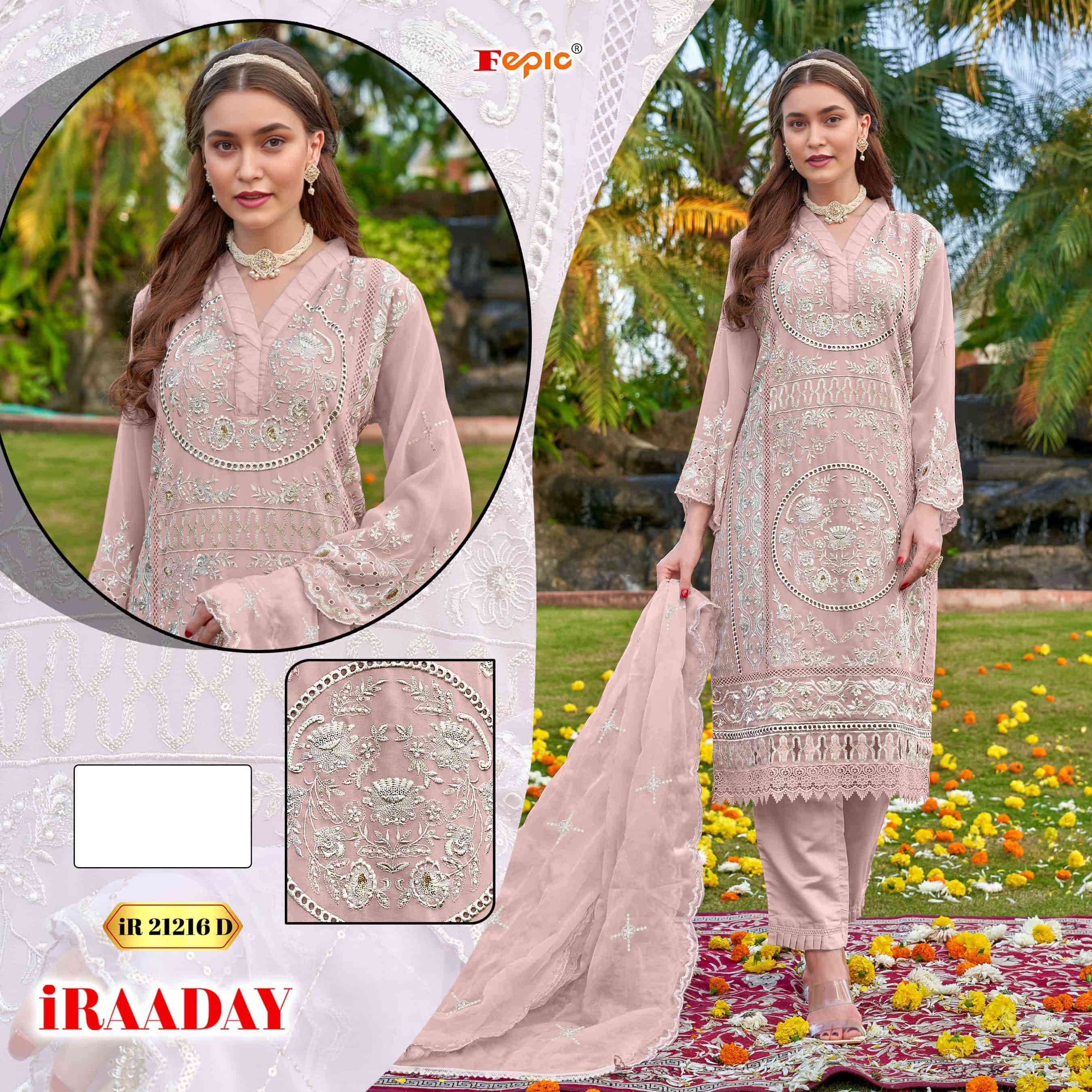 FEPIC IRAADAY 21216 SERIES PURE ORGANZA EMBROIDERY PAKISTANI DRESS-00201