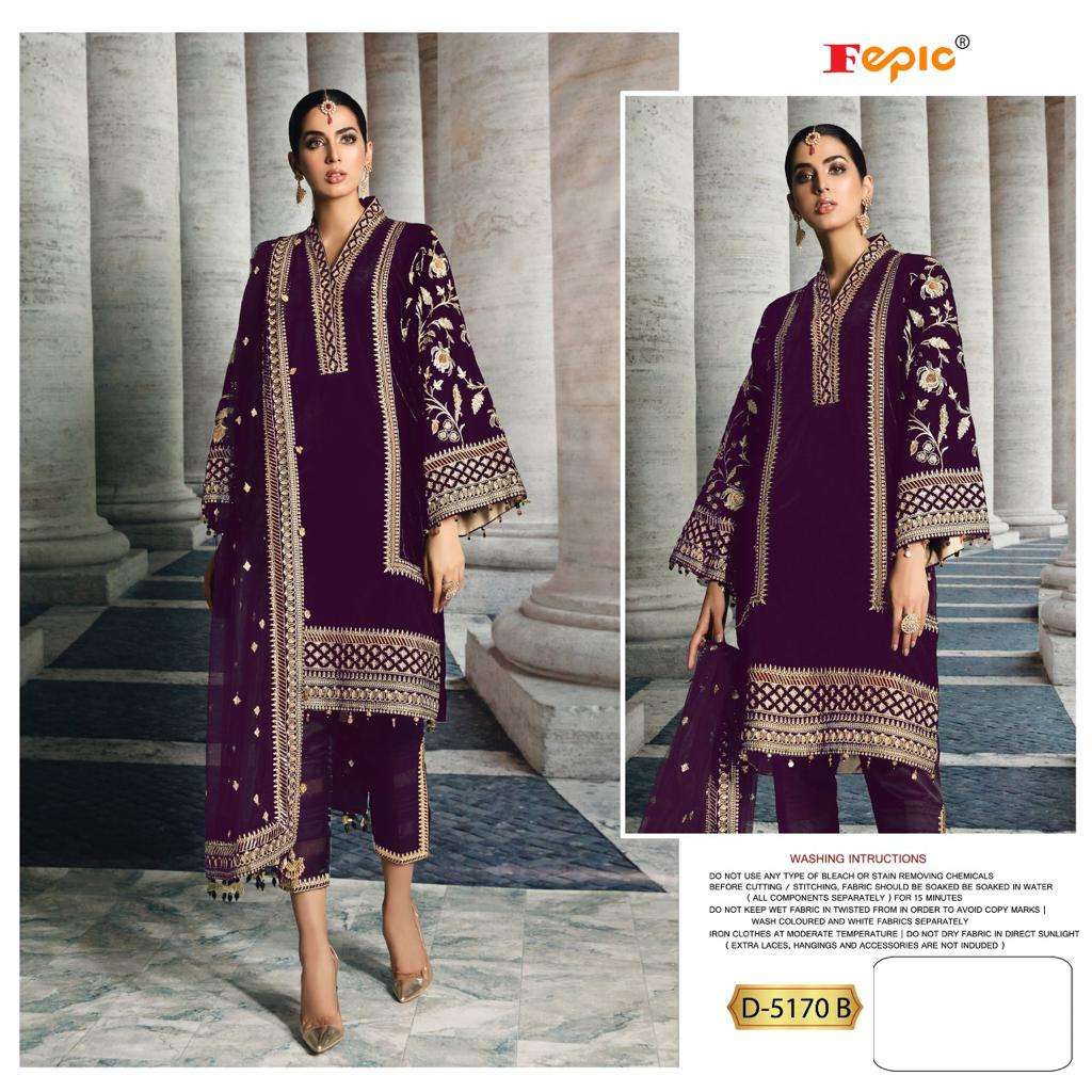 FEPIC ROSEMEEN D-5170 PURE FAUX GEORGETTE EMBROIDERY PAKISTANI DRESS-00201