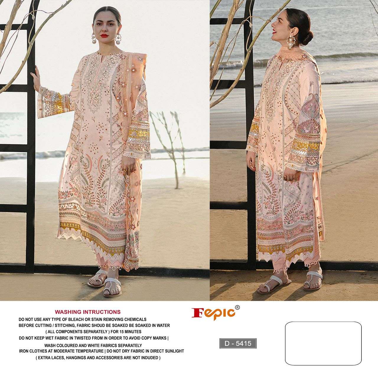 FEPIC ROSEMEEN D-5415 SERIES PURE COTTON EMBROIDERY PAKISTANI DRESS-00201