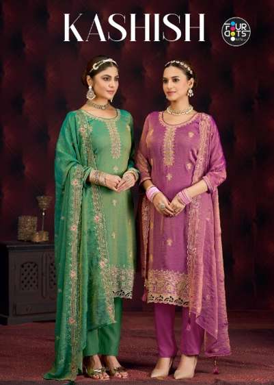 FOUR DOTS KASHISH 6061TO 6064 SERIES PURE SILK DRESSES-00028