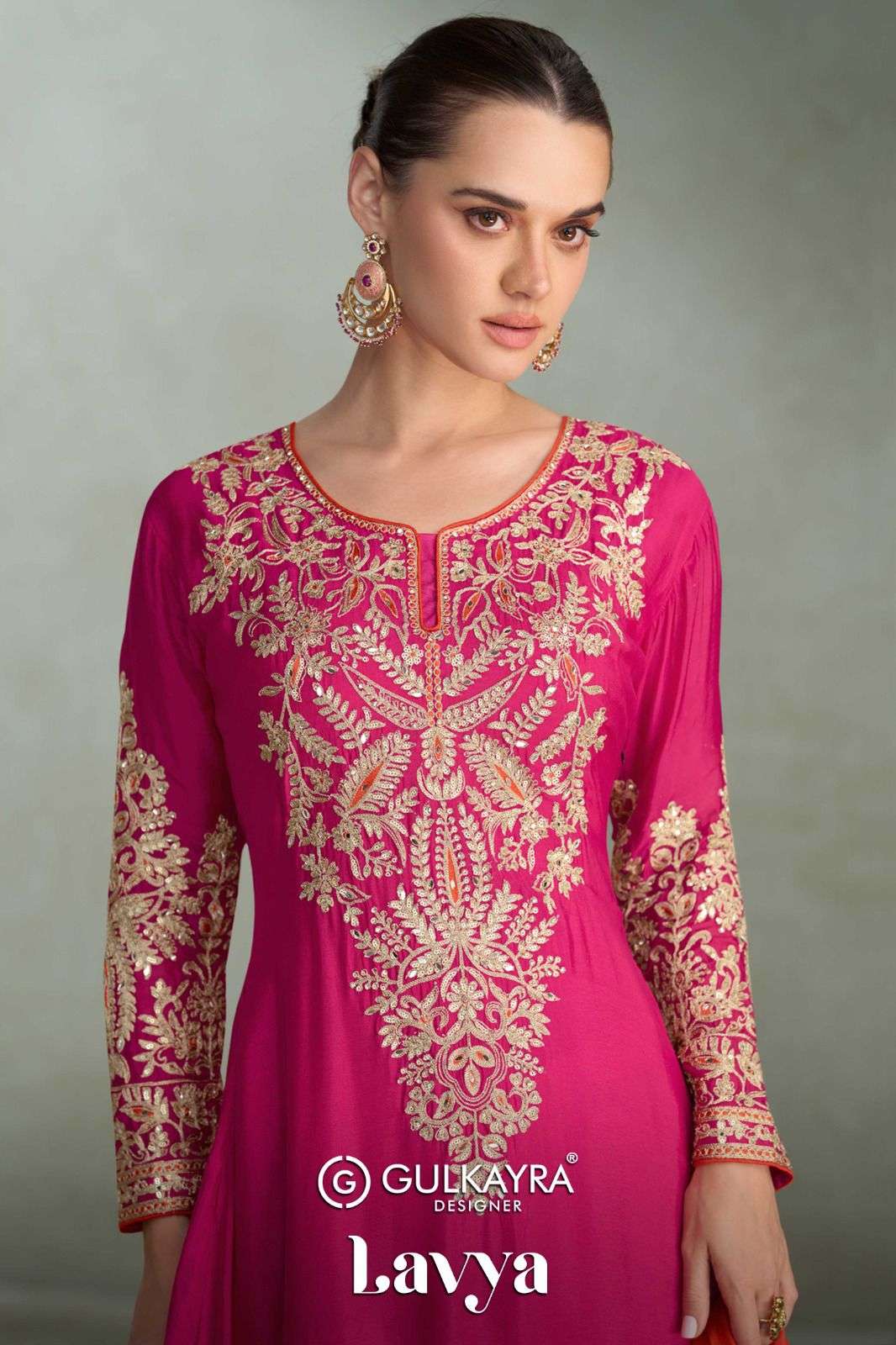 GULKAYRA LAVYA 7671-A TO 7671-D SERIES PURE CHINON EMBROIDERY DRESSES-00150