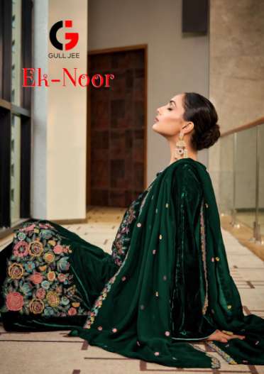 GULL JEE EK NOOR 1001 TO 1004 SERIES PURE VELVET EMBROIDERY PAKISTANI DRESSES-00011