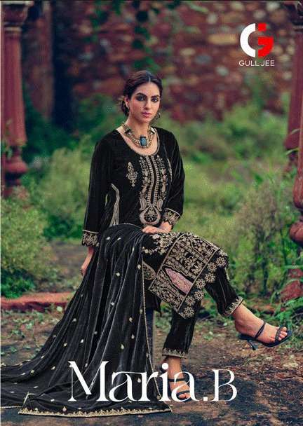 GULL JEE MARIA.B 14001 TO 14006 SERIES HEAVY VELVET EMBROIDERY PAKISTANI DRESSES-00011