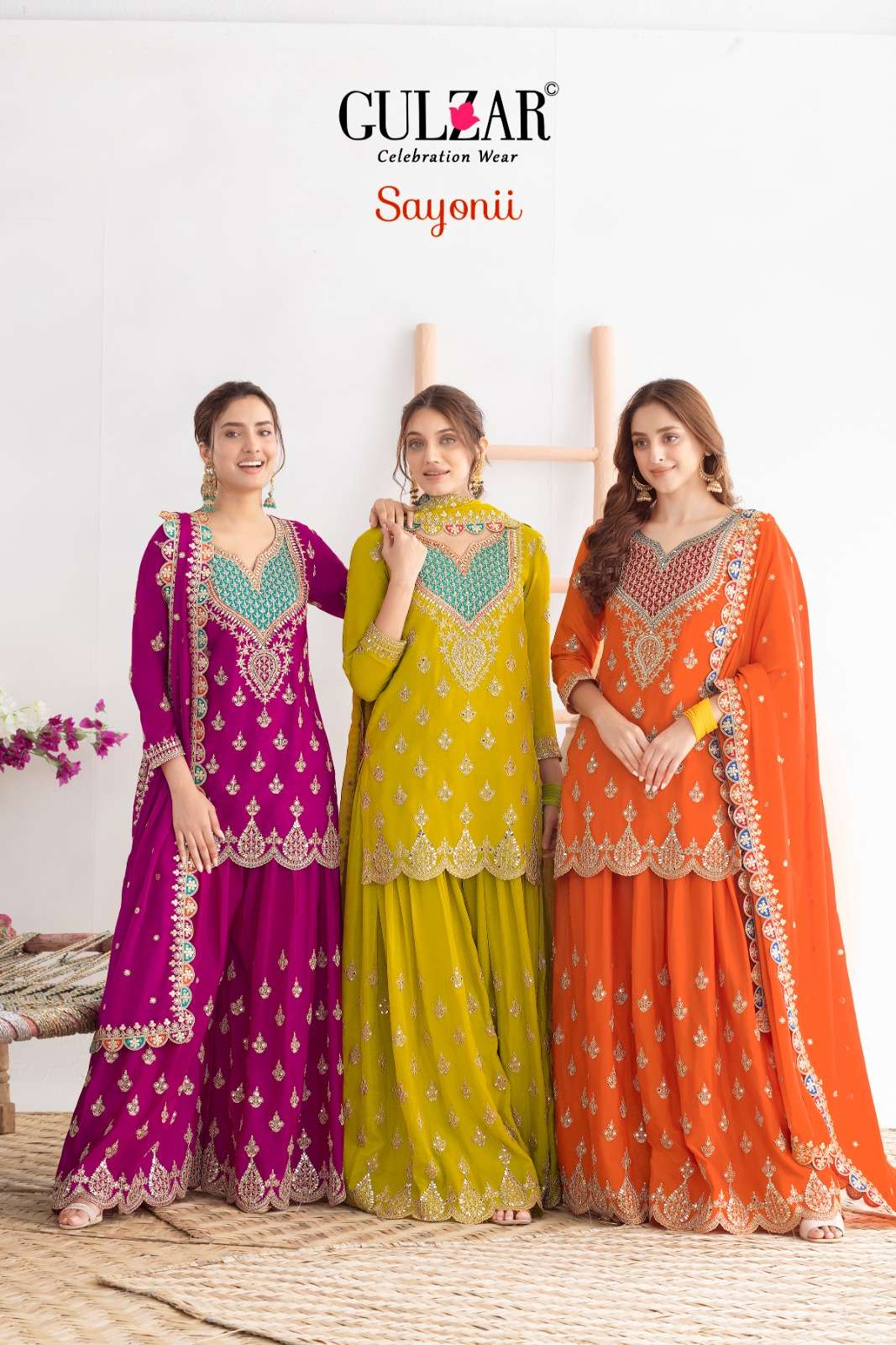 GULZAR SAYONII PURE CHINON EMBROIDERY DRESSES-00150