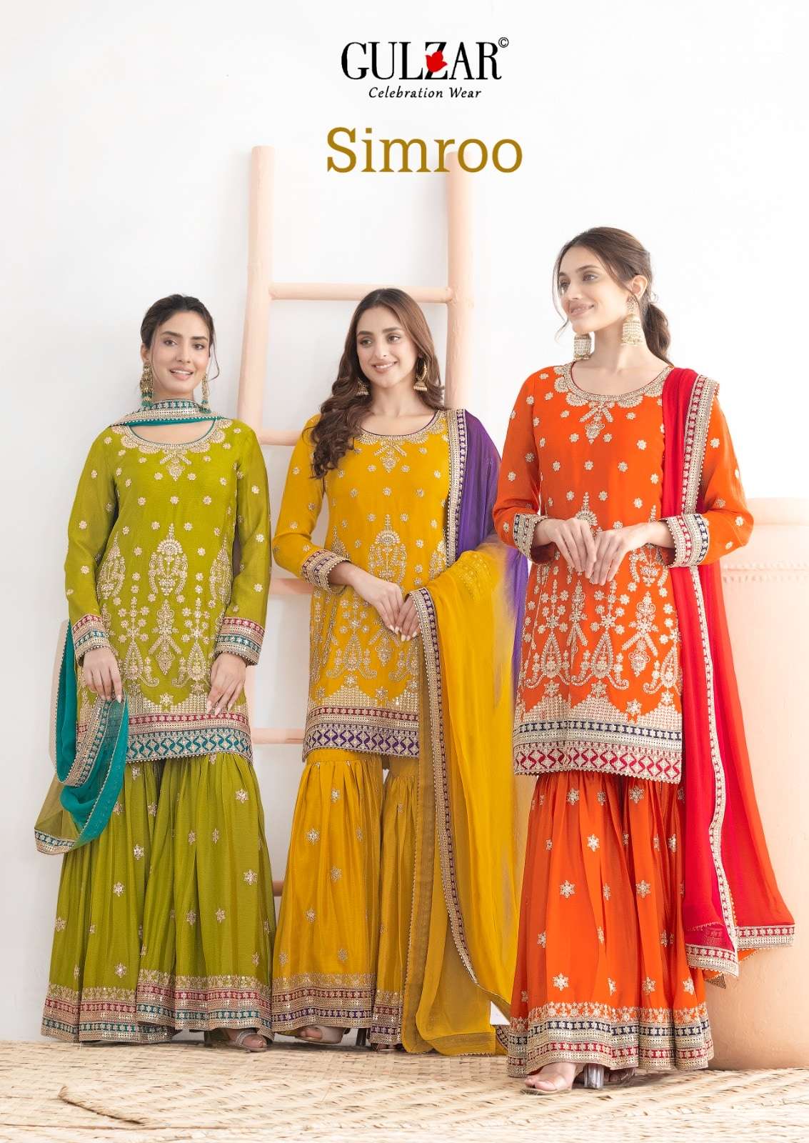 GULZAR SIMROO PURE CHINON HEAVY EMBROIDERY DRESSES-00150