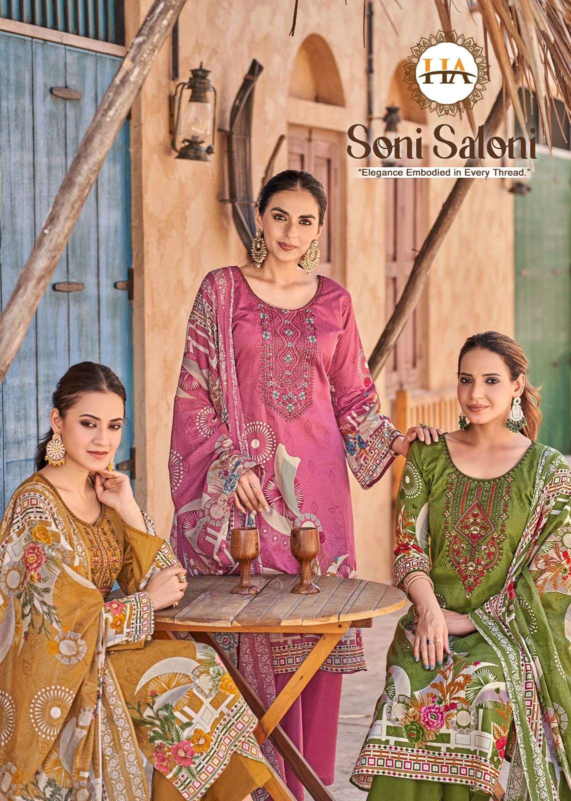 HARSHIT FASHION HUB SONI SALONI PURE JAAM COTTON EMBROIDERY PAKISTANI DRESSES-00201