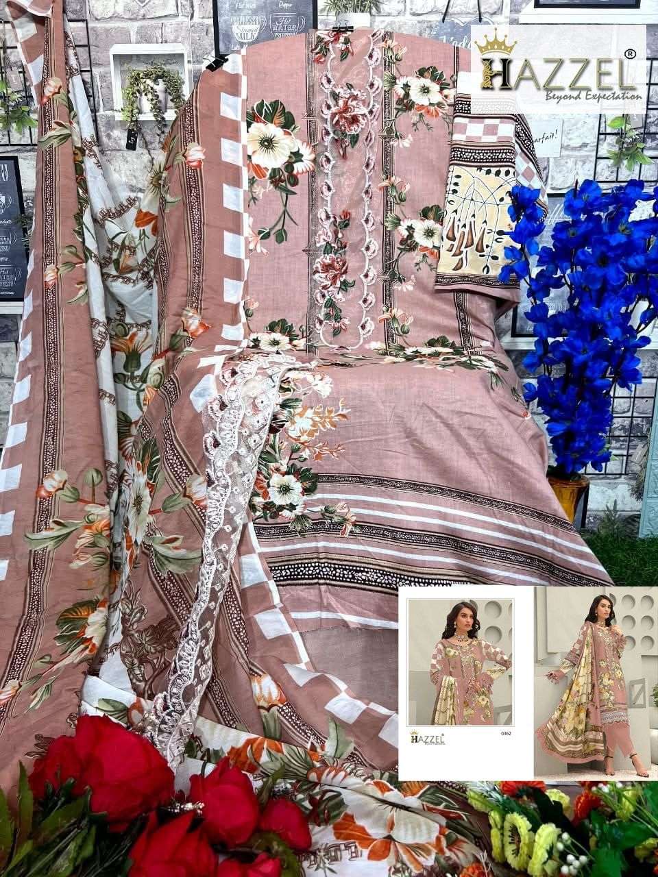 HAZZEL 362 PURE COTTON PRINTED EMBROIDERY PAKISTANI DRESS-00071