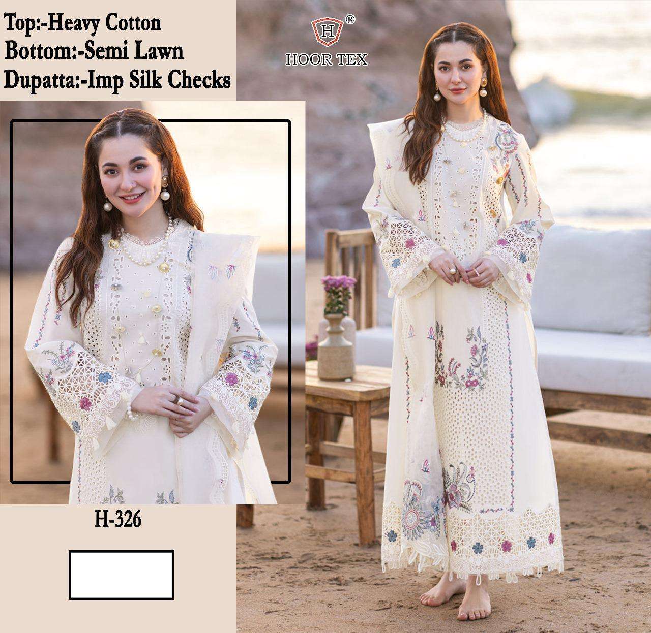 HOOR TEX H-326 PURE COTTON PAKISTANI DRESS-00020