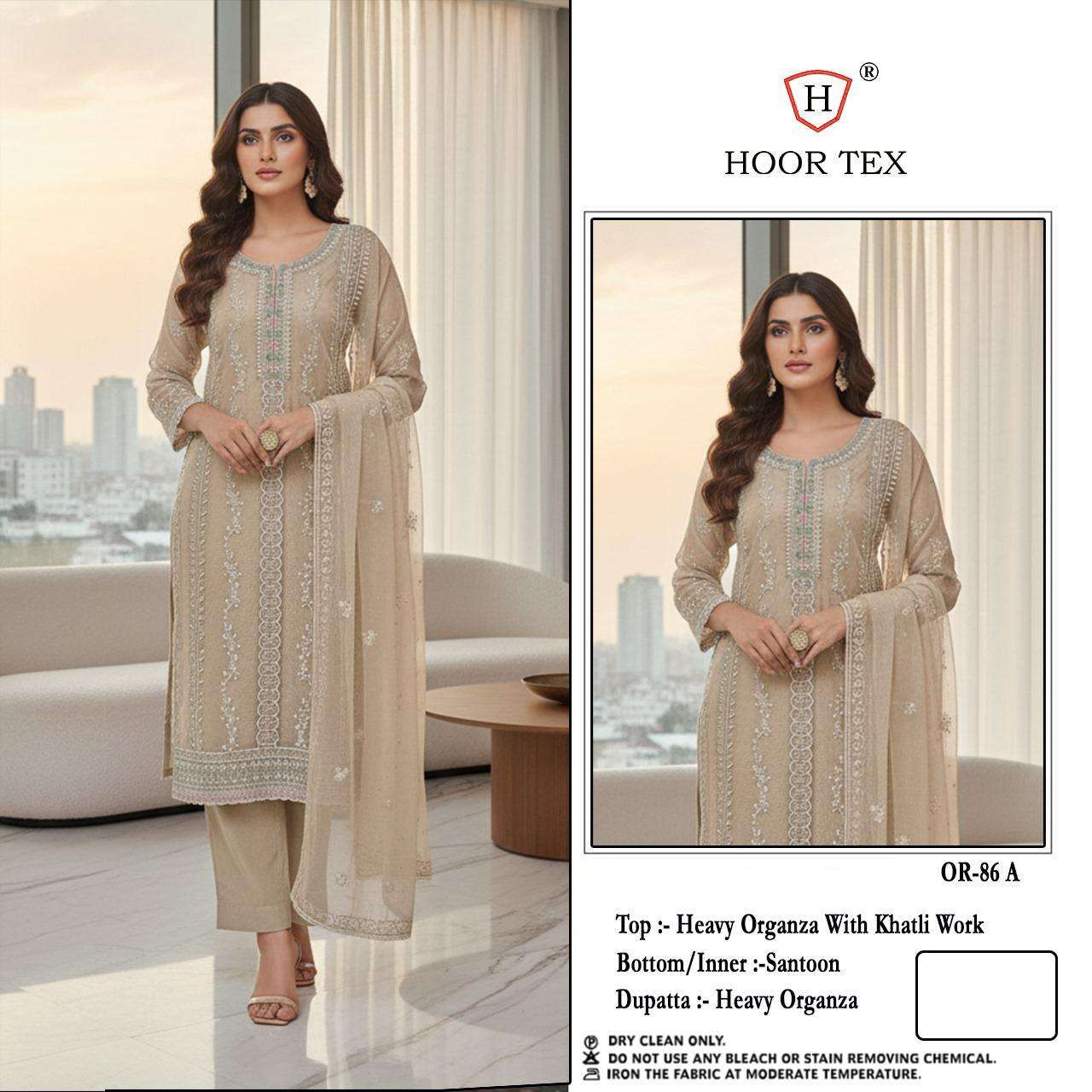 HOOR TEX OR-86-A TO 86-D SERIES PURE ORGANZA EMBROIDERY DRESSES-00020