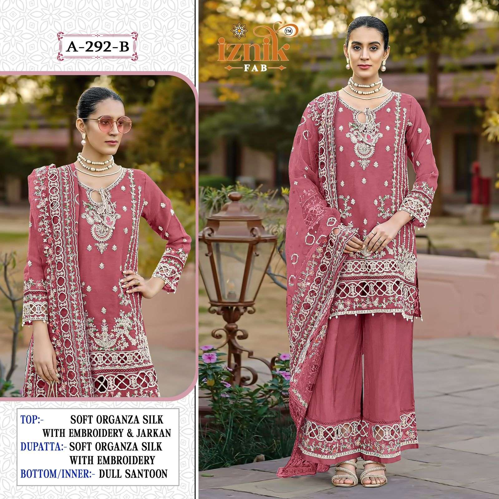 IZNIK A-292 PURE ORGANZA EMBROIDERY PAKISTANI DRESSES-00201