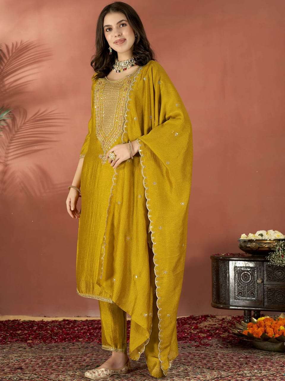 JESSICA BY ASLIWHOLESALE DESIGNER PURE VICHITRA SILK EMBROIDERY DRESSES-00264