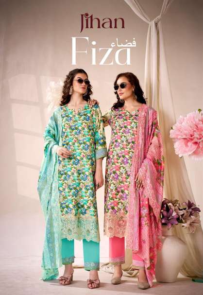 JIHAN FIZA 3687 TO 3694 SERIES PURE COTTON EMBROIDERY PAKISTANI DRESSES-00062