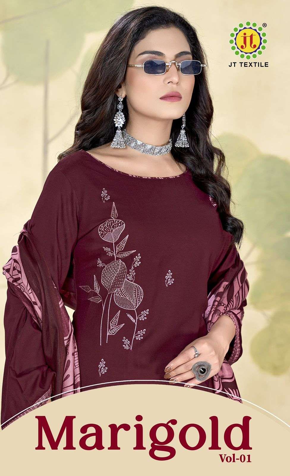 JT TEXTILE MARIGOLD 1001 TO 1005 SERIES PURE RAYON PRINTED PAKISTANI DRESSES-00201