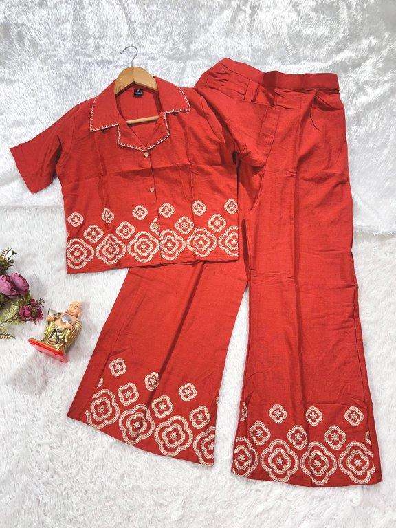 JYOTI VOL-303 BY ASLIWHOLESALE DESIGNER PURE COTTON EMBROIDERY  CO-ORD SET-00233