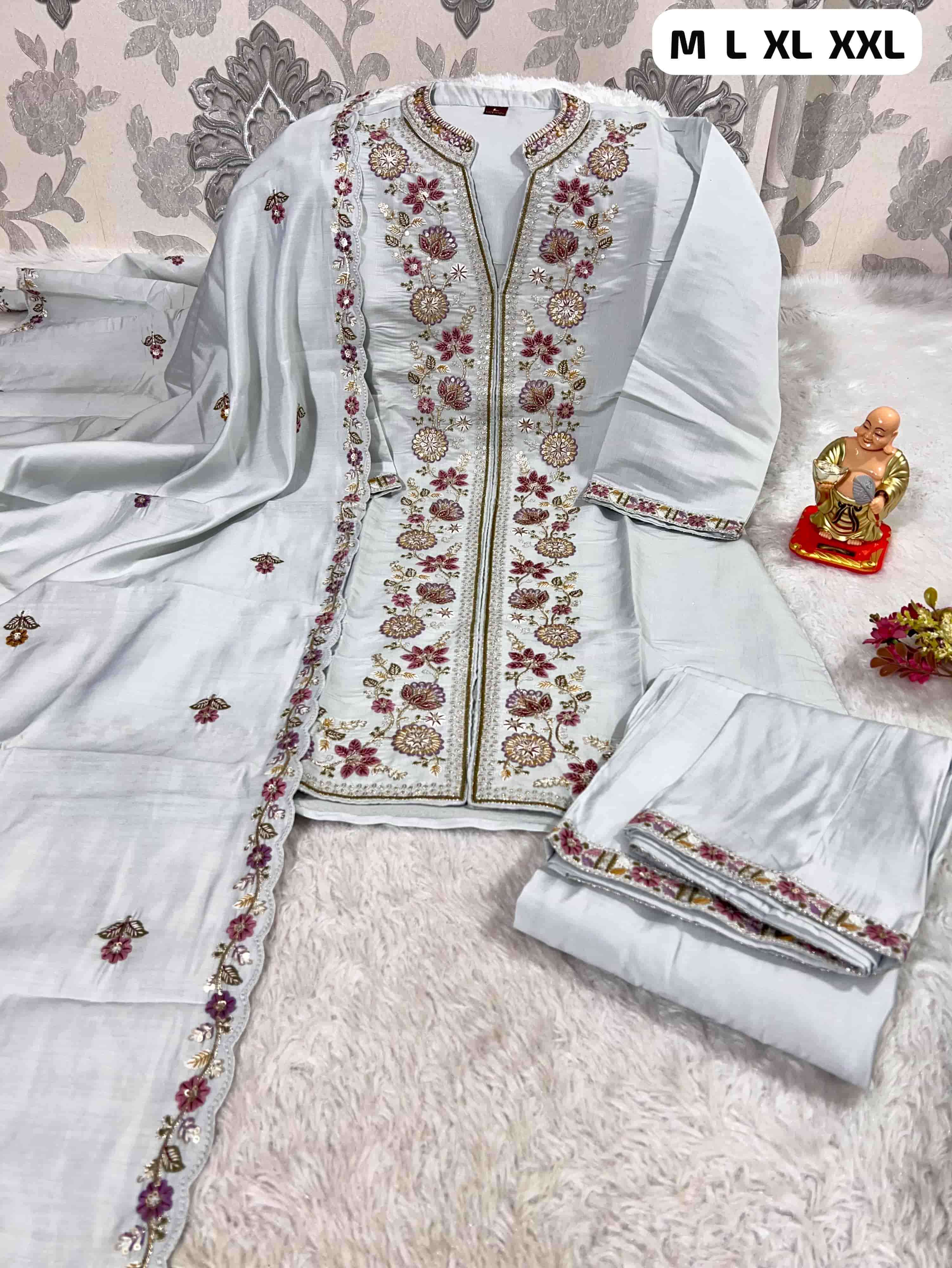 JYOTI VOL-307 BY ASLIWHOLESALE DESIGNER PURE SILK EMBROIDERY DRESSES-00233