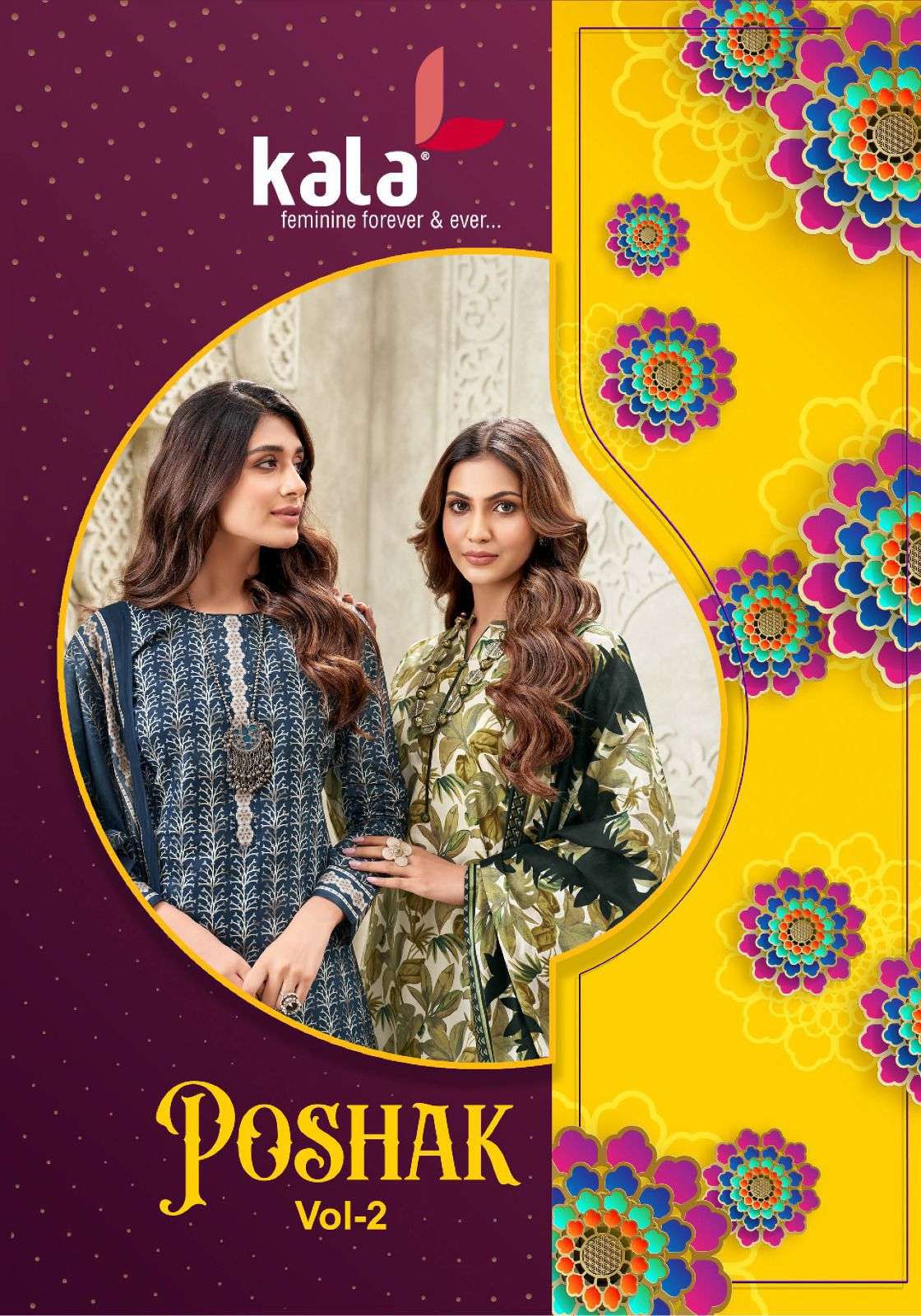 KALA POSHAK VOL-02 8202-B TO 8212-B SERIES PURE COTTON DRESSES-00062
