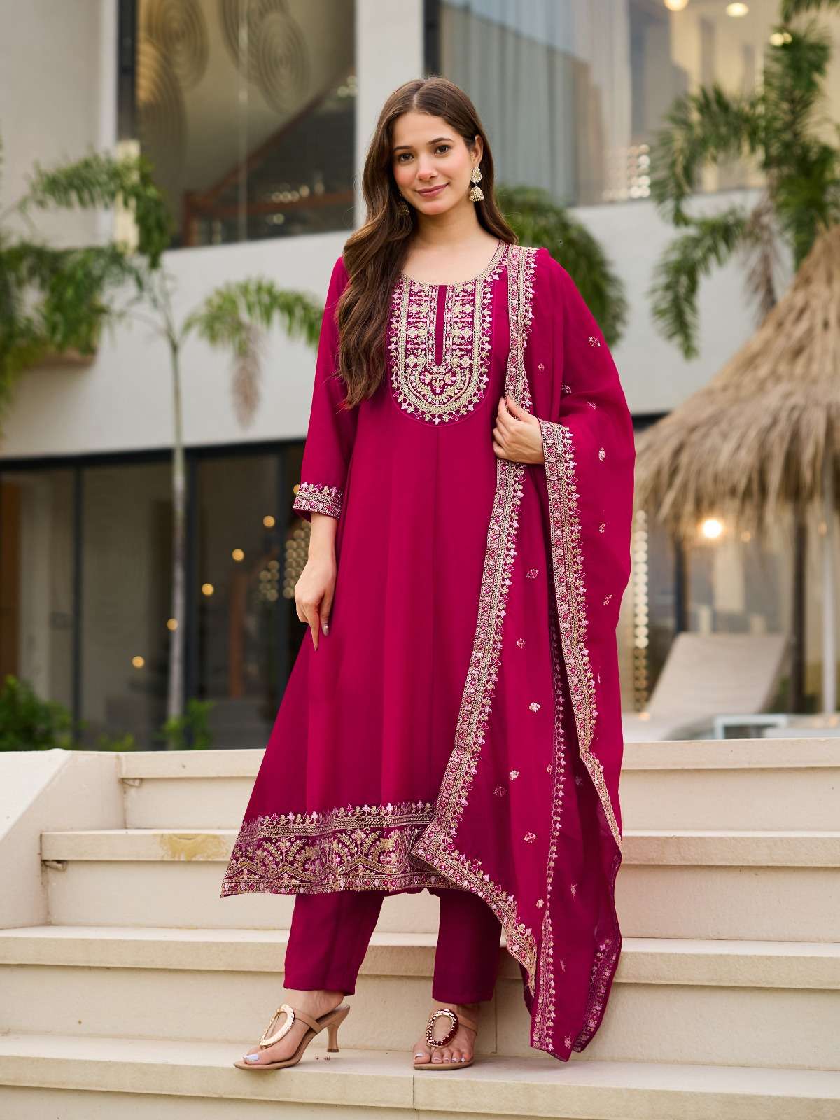 KAVITA BY ASLIWHOLESALE DESIGNER PURE VICHITRA EMBROIDERY DRESSES-00265