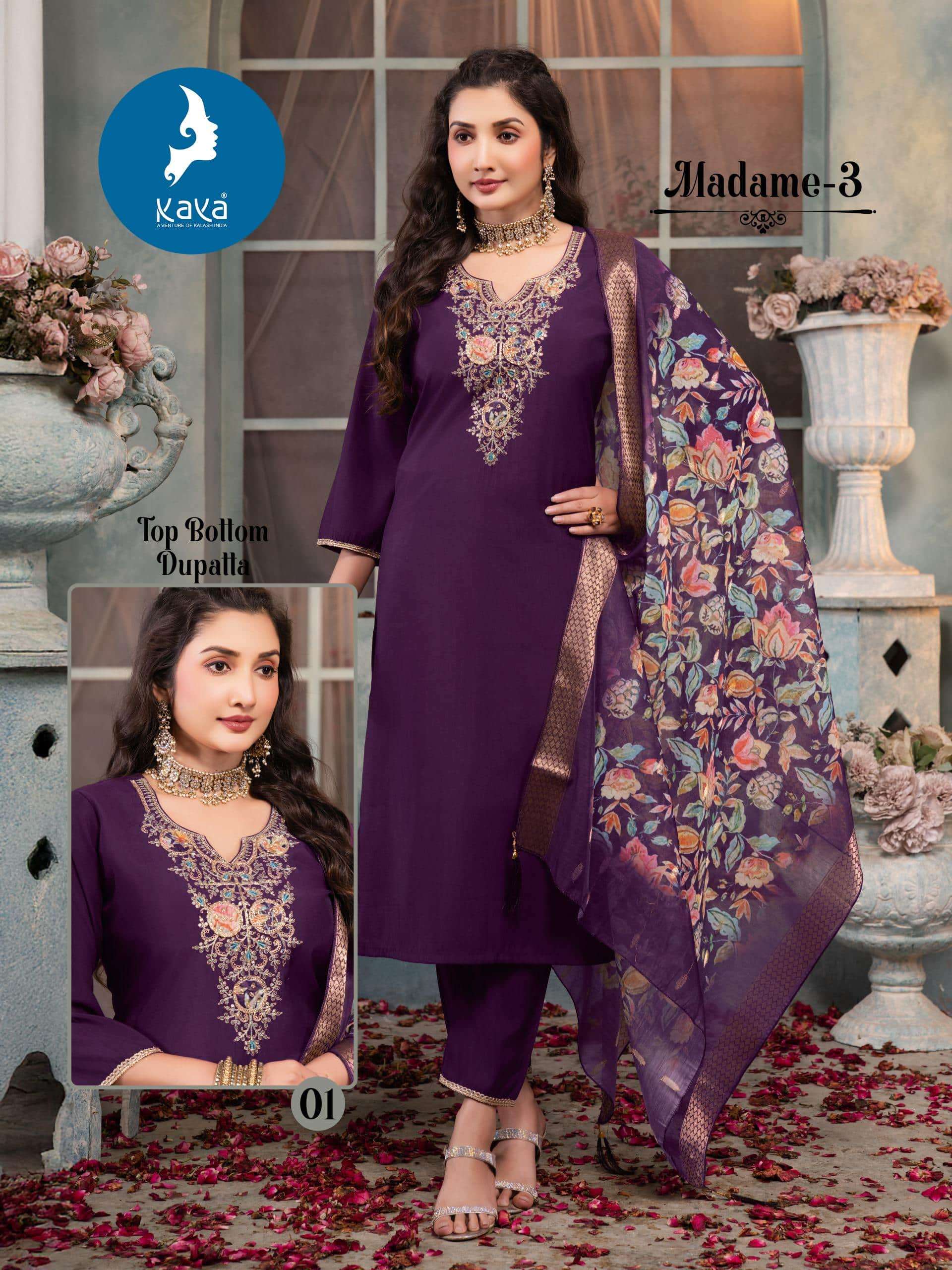 KAYA MADAME VOL-03 01 TO 06 SERIES PURE ROMAN SILK DRESSES-00140