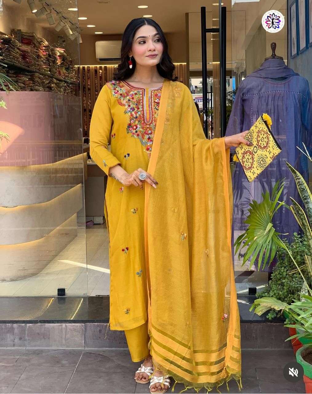 KF-1009 BY ASLIWHOLESALE DESIGNER PURE CHANDERI EMBROIDERY DRESSES-00096