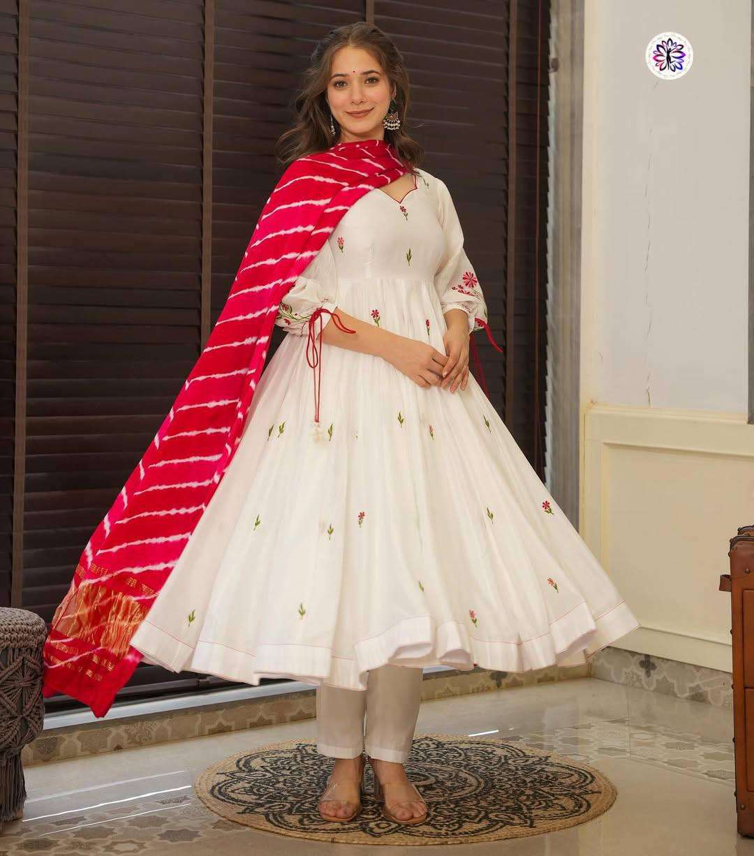 KF-4060 BY ASLIWHOLESALE DESIGNER PURE CHANDERI EMBROIDERY DRESSES-00096