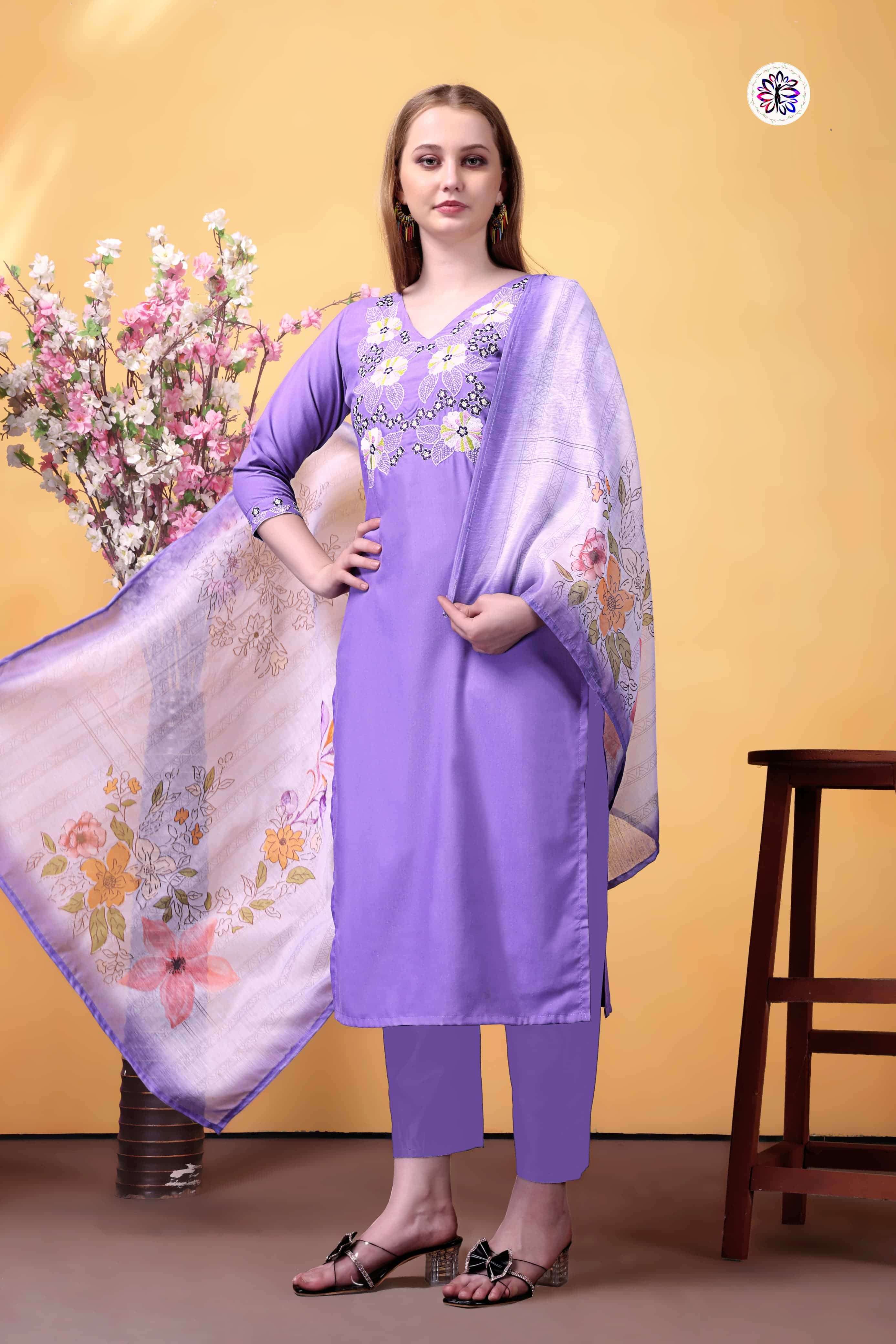 KF-5121 BY ASLIWHOLESALE DESIGNER PURE RAYON EMBROIDERY DRESSES-00096