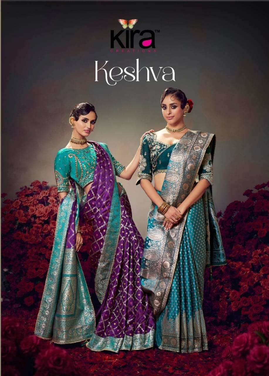 KIRA KESHVA SILK 7901 TO 7910 SERIES PURE SATIN SAREES-00004