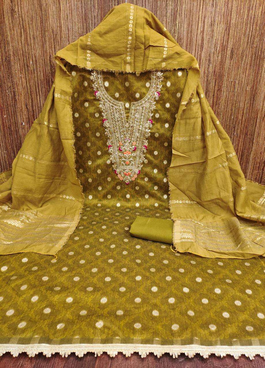 KISHU VOL-63 BY ASLIWHOLESALE DESIGNER PURE JACQUARD SECQUINCE DRESSES-00238