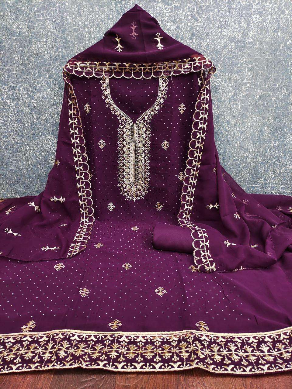 KISHU VOL-64 BY ASLIWHOLESALE DESIGNER PURE GEORGETTE ZARI WORK DRESSES-00238
