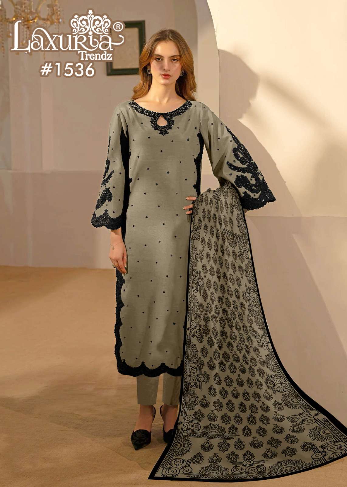 LAXURIA 1536 NX PURE GEORGETTE EMBROIDERY PAKISTANI DRESSES-00005